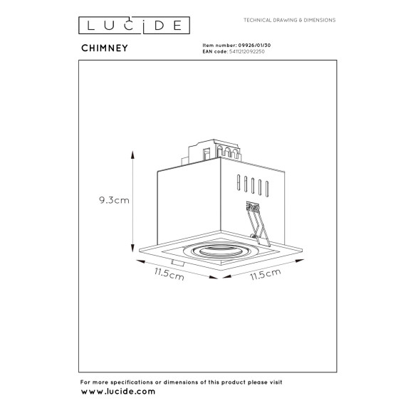 oczko sufitowe CHIMNEY 09926/01/30 Lucide | Sklep z lampami oczko sufitowe CHIMNEY 09926/01/30 Lucide | Sklep z lampami