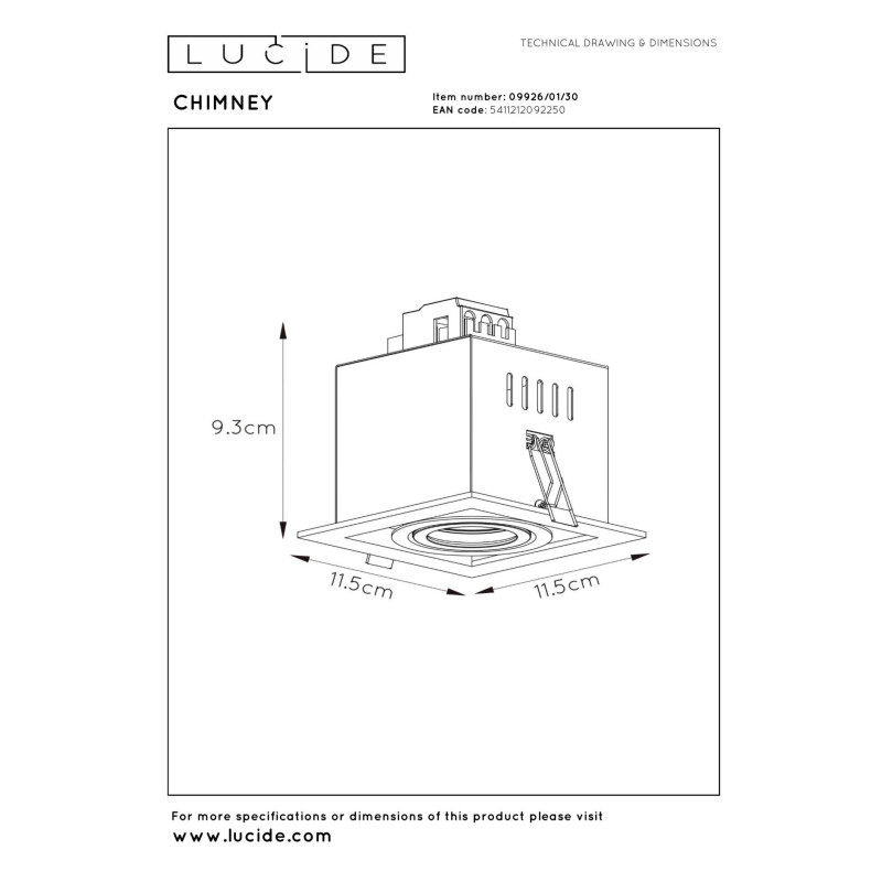 oczko sufitowe CHIMNEY 09926/01/30 Lucide | Sklep z lampami oczko sufitowe CHIMNEY 09926/01/30 Lucide | Sklep z lampami