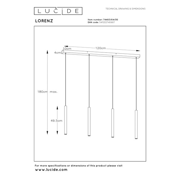 lampa wisząca LORENZ 74403/04/30 Lucide | Sklep z lampami lampa wisząca LORENZ 74403/04/30 Lucide | Sklep z lampami