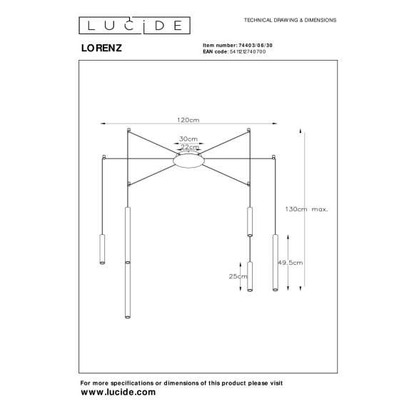 lampa wisząca LORENZ 74403/06/30 Lucide | Sklep z lampami lampa wisząca LORENZ 74403/06/30 Lucide | Sklep z lampami
