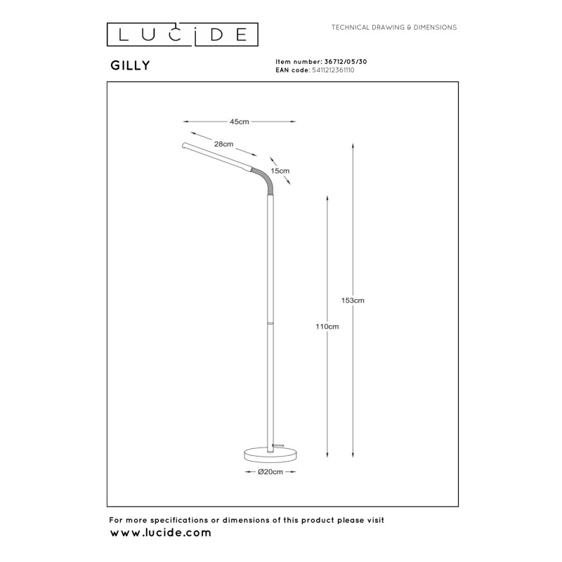 lampa podłogowa GILLY 36712/05/30 Lucide | Sklep z lampami lampa podłogowa GILLY 36712/05/30 Lucide | Sklep z lampami