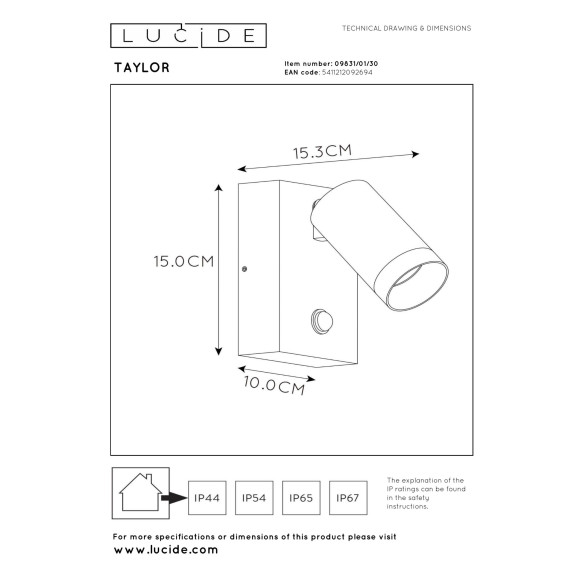 lampa TAYLOR 09831/01/30 Lucide | Sklep z lampami lampa TAYLOR 09831/01/30 Lucide | Sklep z lampami