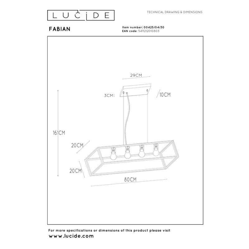 lampa wisząca FABIAN 00425/04/30 Lucide | Sklep z lampami lampa wisząca FABIAN 00425/04/30 Lucide | Sklep z lampami