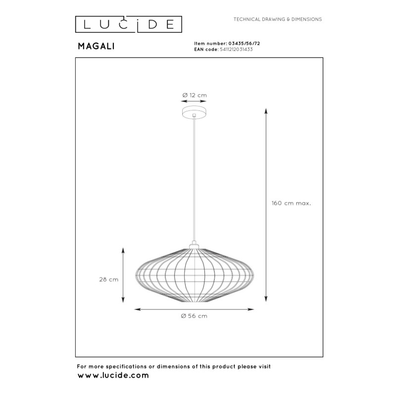 lampa wisząca MAGALI 03435/56/72 Lucide | Sklep z lampami
