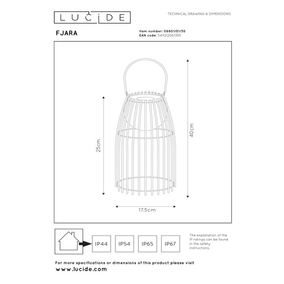 kinkiet FJARA 06801/01/30 Lucide | Sklep z lampami kinkiet FJARA 06801/01/30 Lucide | Sklep z lampami