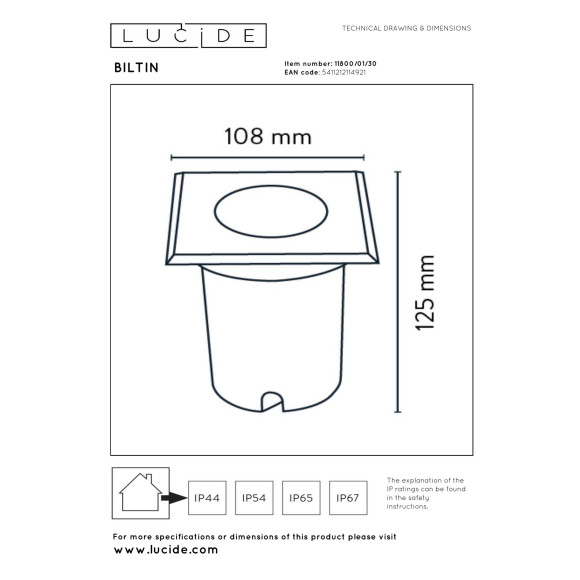 lampa BILTIN 11800/01/30 Lucide | Sklep z lampami