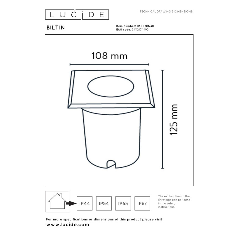 lampa BILTIN 11800/01/30 Lucide | Sklep z lampami
