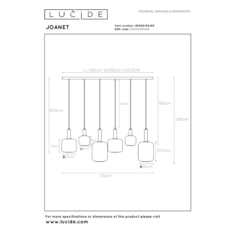 lampa wisząca JOANET 45494/06/65 Lucide | Sklep z lampami lampa wisząca JOANET 45494/06/65 Lucide | Sklep z lampami