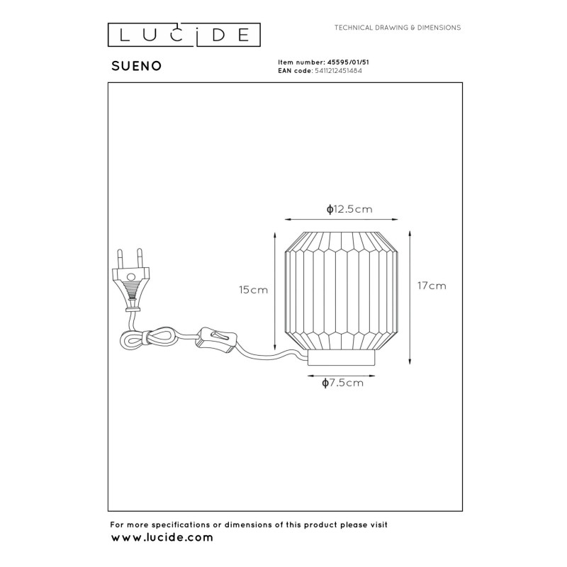 lampa stołowa SUENO 45595/01/51 Lucide | Sklep z lampami