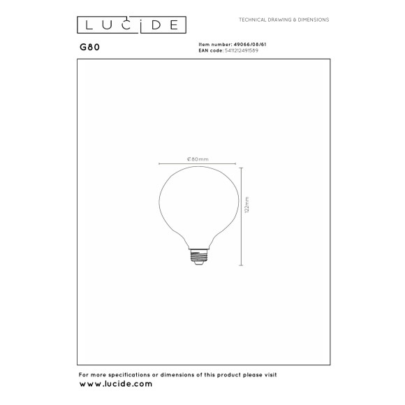 lampa STEP DIM BULB 49066/08/61 Lucide | Sklep z lampami