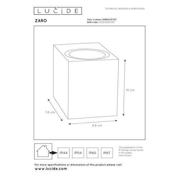 lampa ZARO 69800/01/31 Lucide | Sklep z lampami lampa ZARO 69800/01/31 Lucide | Sklep z lampami