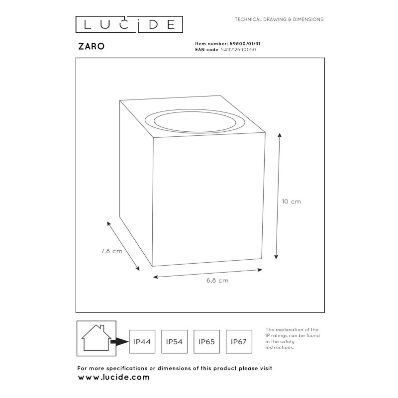 lampa ZARO 69800/01/31 Lucide | Sklep z lampami lampa ZARO 69800/01/31 Lucide | Sklep z lampami