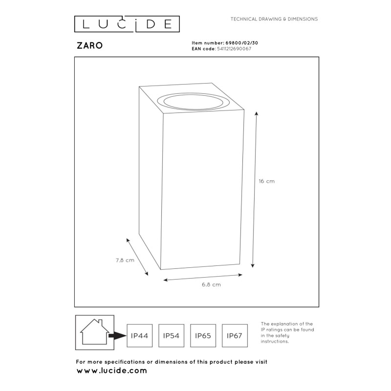 lampa ZARO 69800/02/30 Lucide | Sklep z lampami lampa ZARO 69800/02/30 Lucide | Sklep z lampami