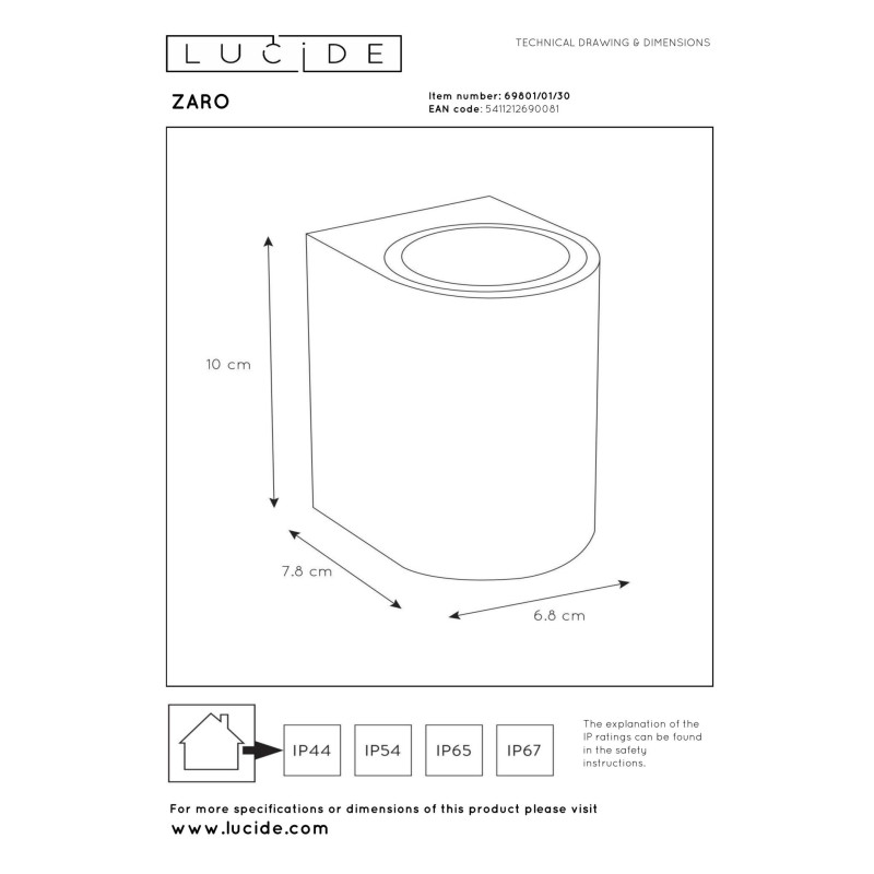 lampa ZARO 69801/01/30 Lucide | Sklep z lampami lampa ZARO 69801/01/30 Lucide | Sklep z lampami