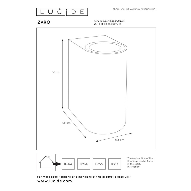 lampa ZARO 69801/02/31 Lucide | Sklep z lampami lampa ZARO 69801/02/31 Lucide | Sklep z lampami