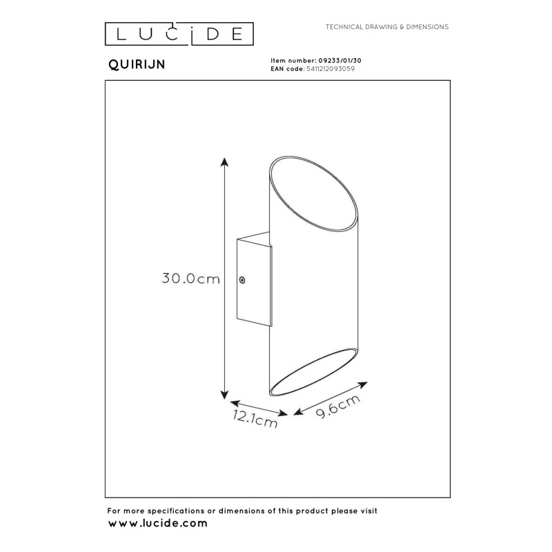 kinkiet QUIRIJN 09233/01/30 Lucide | Sklep z lampami kinkiet QUIRIJN 09233/01/30 Lucide | Sklep z lampami