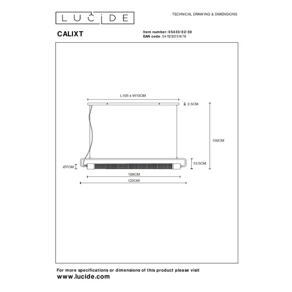 lampa wisząca CALIXT 05433/02/30 Lucide | Sklep z lampami lampa wisząca CALIXT 05433/02/30 Lucide | Sklep z lampami