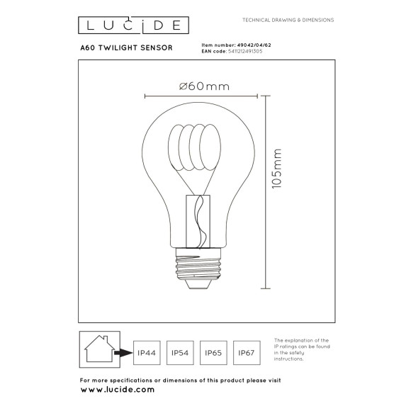 lampa LED BULB 49042/04/62 Lucide | Sklep z lampami