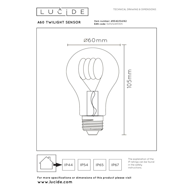 lampa LED BULB 49042/04/62 Lucide | Sklep z lampami