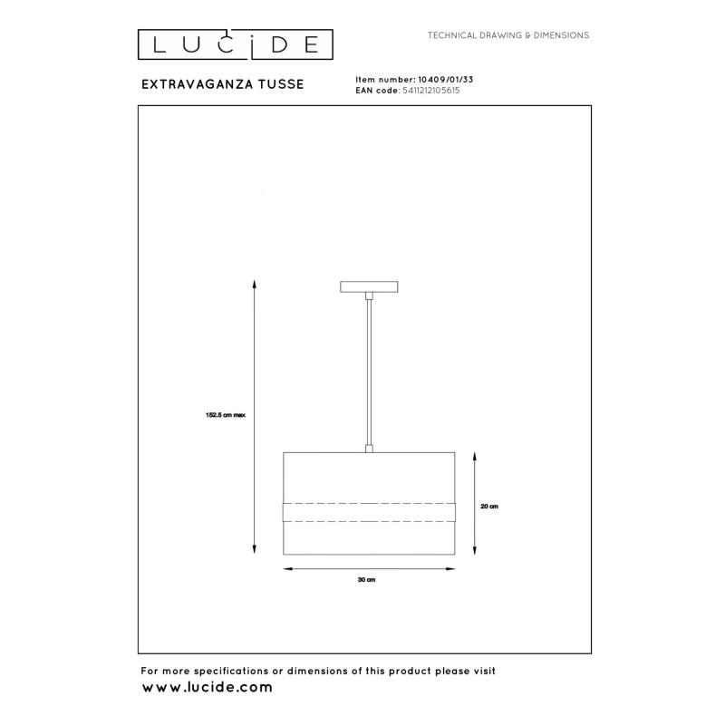 lampa wisząca EXTRAVAGANZA TUSSE 10409/01/33 Lucide | Sklep z