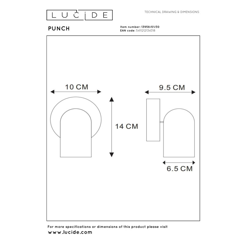 spot PUNCH 13958/01/30 Lucide | Sklep z lampami spot PUNCH 13958/01/30 Lucide | Sklep z lampami
