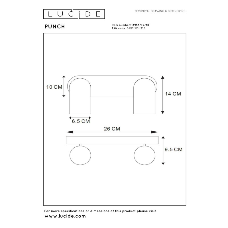 lampa sufitowa PUNCH 13958/02/30 Lucide | Sklep z lampami lampa sufitowa PUNCH 13958/02/30 Lucide | Sklep z lampami