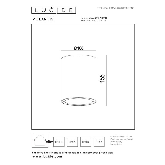 lampa VOLANTIS 27107/01/30 Lucide | Sklep z lampami lampa VOLANTIS 27107/01/30 Lucide | Sklep z lampami