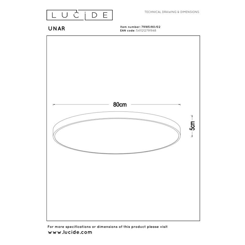 plafon UNAR 79185/80/02 Lucide | Sklep z lampami