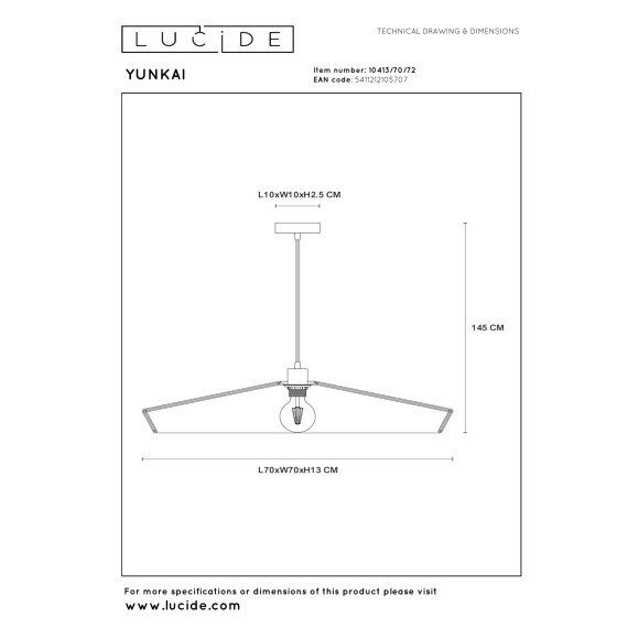 lampa wisząca YUNKAI 10413/70/72 Lucide | Sklep z lampami lampa wisząca YUNKAI 10413/70/72 Lucide | Sklep z lampami