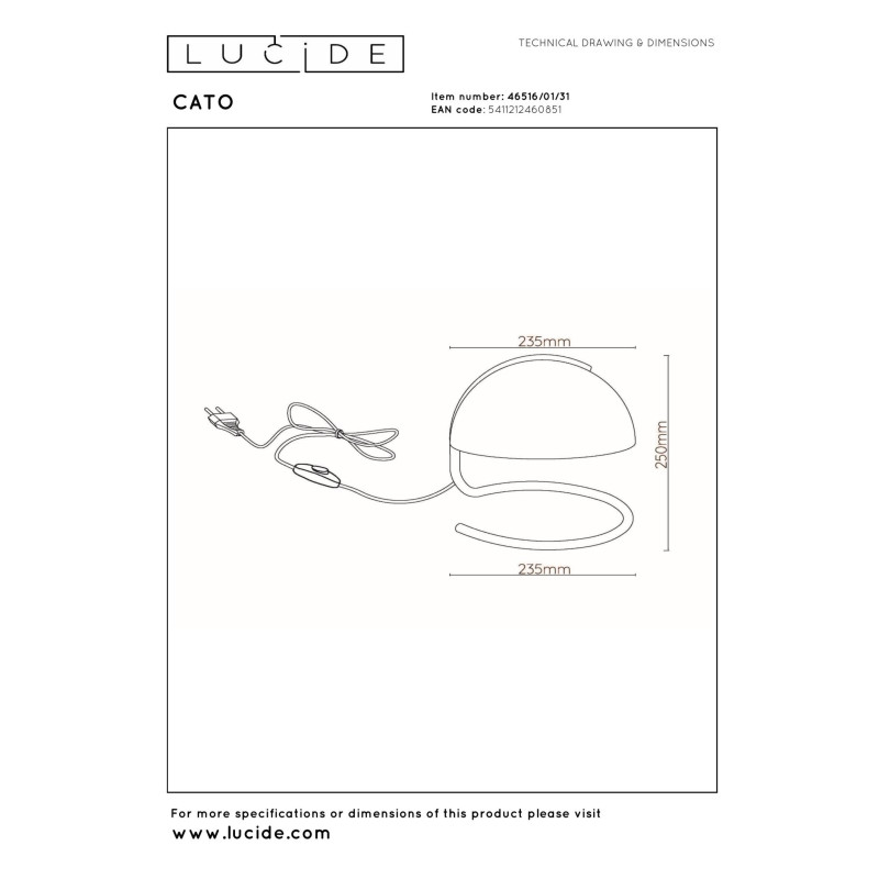 lampa stołowa CATO 46516/01/31 Lucide | Sklep z lampami