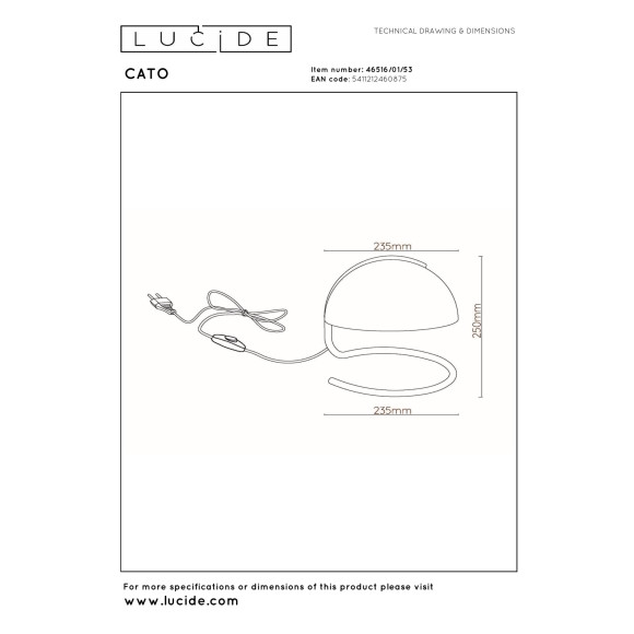 lampa stołowa CATO 46516/01/53 Lucide | Sklep z lampami