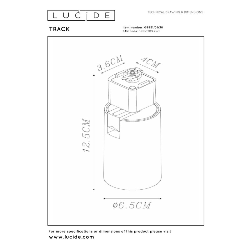 plafon TRACK - NIGEL 09951/01/30 Lucide | Sklep z lampami