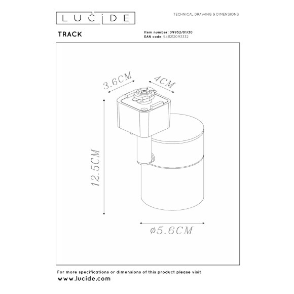 plafon TRACK - FLORIS spot 09952/01/30 Lucide | Sklep z lampami plafon TRACK - FLORIS spot 09952/01/30 Lucide | Sklep z lampami