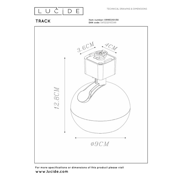 spot TRACK FAVORI spot 09953/01/30 Lucide | Sklep z lampami spot TRACK FAVORI spot 09953/01/30 Lucide | Sklep z lampami