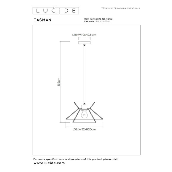 lampa wisząca TASMAN 10420/32/72 Lucide | Sklep z lampami lampa wisząca TASMAN 10420/32/72 Lucide | Sklep z lampami