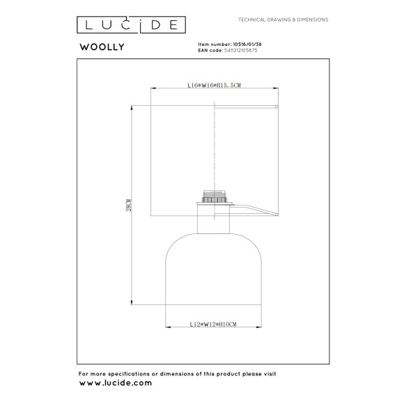 lampa stołowa WOOLLY 10516/01/38 Lucide | Sklep z lampami lampa stołowa WOOLLY 10516/01/38 Lucide | Sklep z lampami