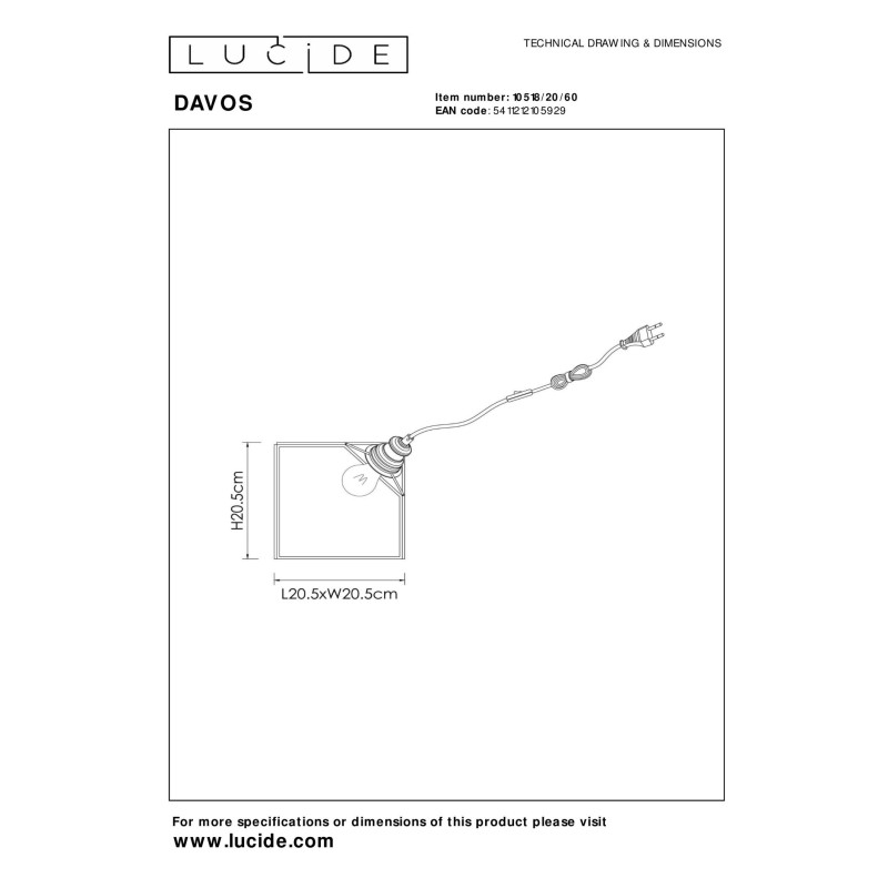 lampa stołowa DAVOS 10518/20/60 Lucide | Sklep z lampami lampa stołowa DAVOS 10518/20/60 Lucide | Sklep z lampami