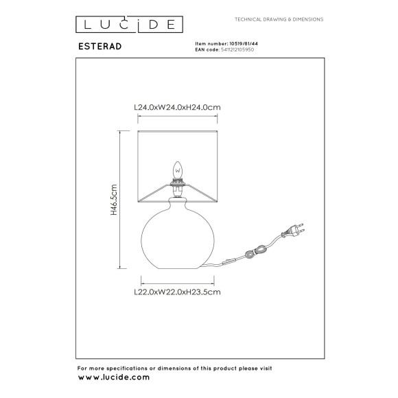 lampa stołowa ESTERAD 10519/81/44 Lucide | Sklep z lampami lampa stołowa ESTERAD 10519/81/44 Lucide | Sklep z lampami