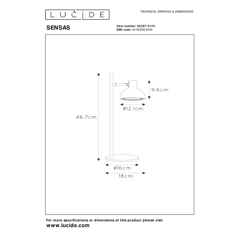lampa stołowa SENSAS 30597/01/31 Lucide | Sklep z lampami lampa stołowa SENSAS 30597/01/31 Lucide | Sklep z lampami