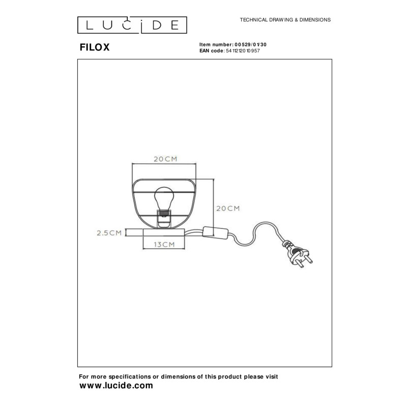 lampa stołowa FILOX 00529/01/30 Lucide | Sklep z lampami lampa stołowa FILOX 00529/01/30 Lucide | Sklep z lampami