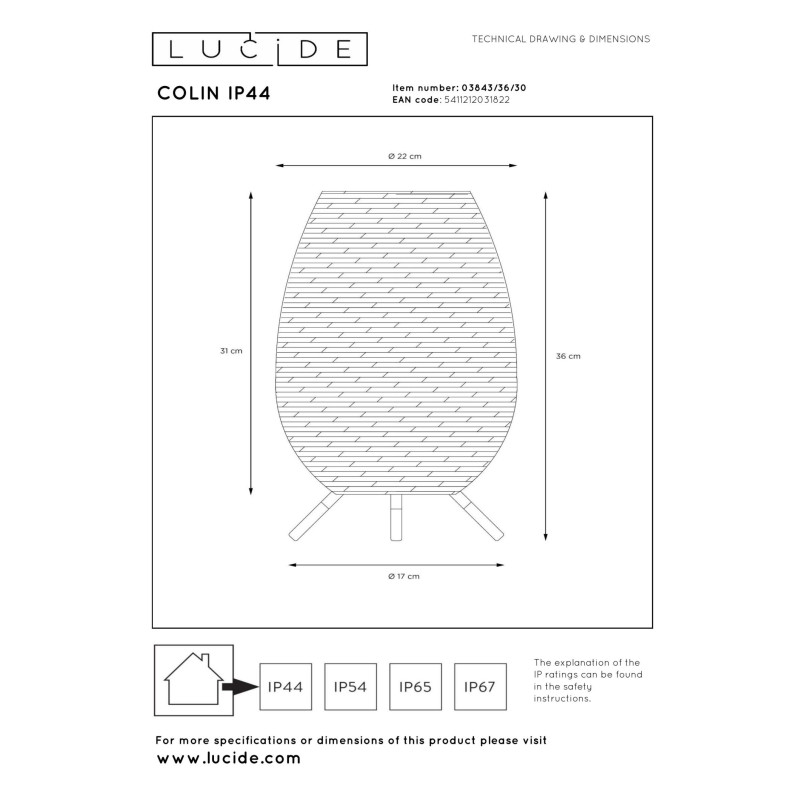 lampa stołowa COLIN 03843/36/30 Lucide | Sklep z lampami lampa stołowa COLIN 03843/36/30 Lucide | Sklep z lampami