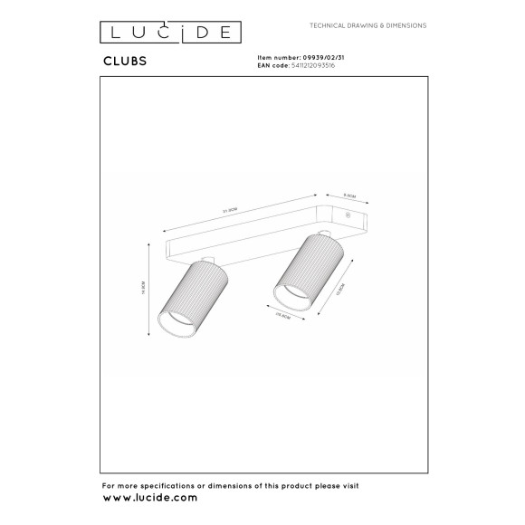 spot CLUBS 09939/02/31 Lucide | Sklep z lampami spot CLUBS 09939/02/31 Lucide | Sklep z lampami