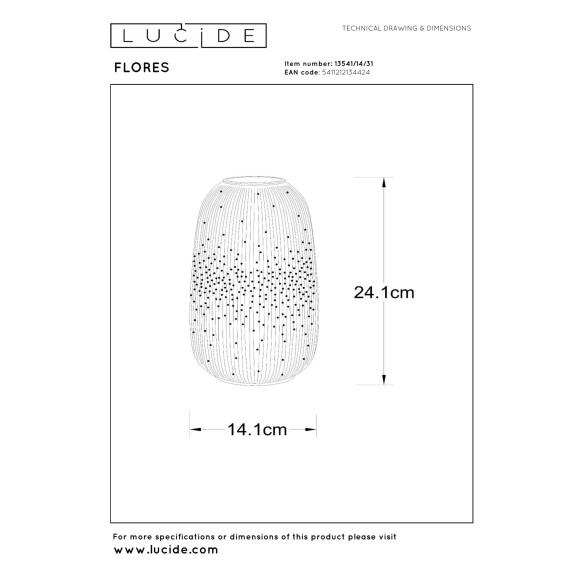 lampa stołowa FLORES 13541/14/31 Lucide | Sklep z lampami