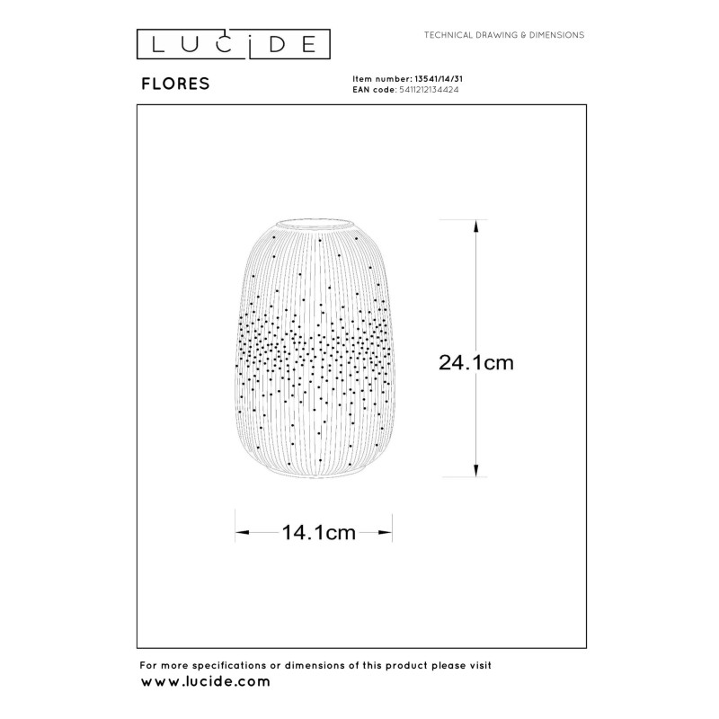 lampa stołowa FLORES 13541/14/31 Lucide | Sklep z lampami