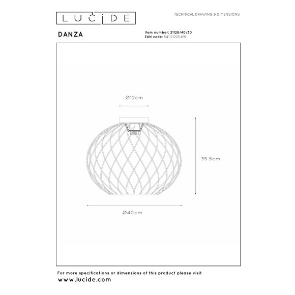 plafon DANZA 21128/40/30 Lucide | Sklep z lampami plafon DANZA 21128/40/30 Lucide | Sklep z lampami