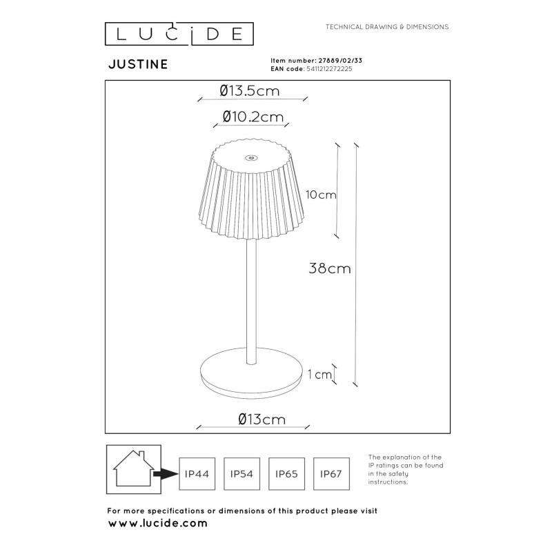 lampa stołowa JUSTINE 27889/02/33 Lucide | Sklep z lampami