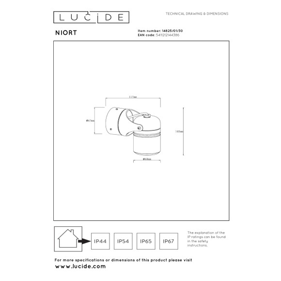 lampa NIORT 14825/01/30 Lucide | Sklep z lampami lampa NIORT 14825/01/30 Lucide | Sklep z lampami