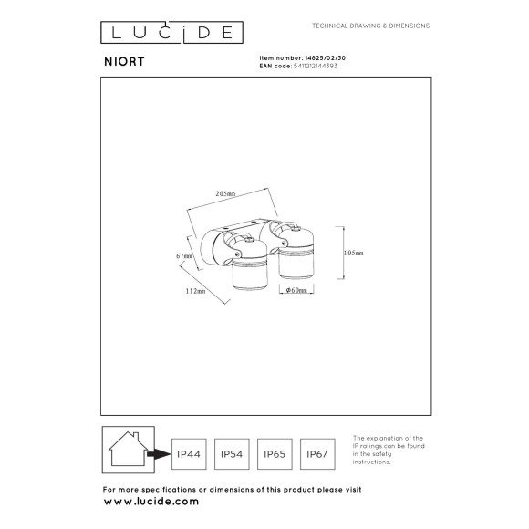 lampa NIORT 14825/02/30 Lucide | Sklep z lampami lampa NIORT 14825/02/30 Lucide | Sklep z lampami