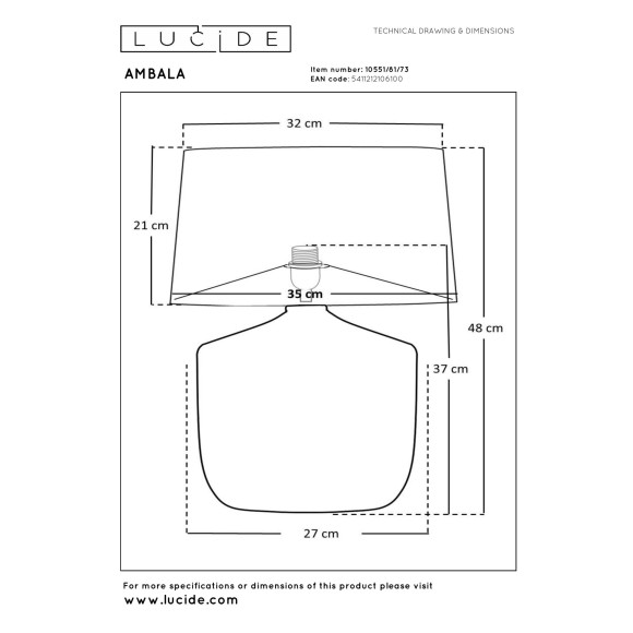 lampa stołowa AMBALA 10551/81/73 Lucide | Sklep z lampami lampa stołowa AMBALA 10551/81/73 Lucide | Sklep z lampami