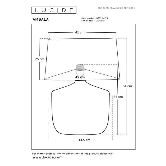 lampa stołowa AMBALA 10552/81/73 Lucide | Sklep z lampami lampa stołowa AMBALA 10552/81/73 Lucide | Sklep z lampami